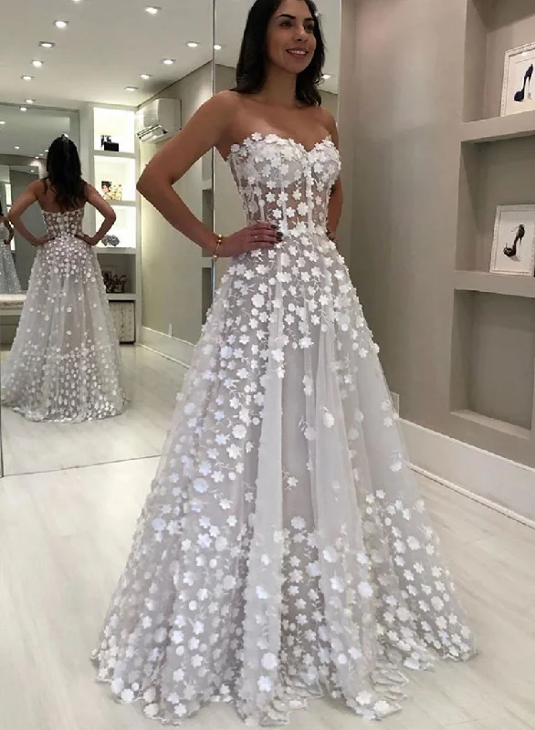 Sneak Peek Sale Sweetheart A Line Flowy Prom Dresses Long Floor Length Beautiful Prom/Evening Dress YST2905