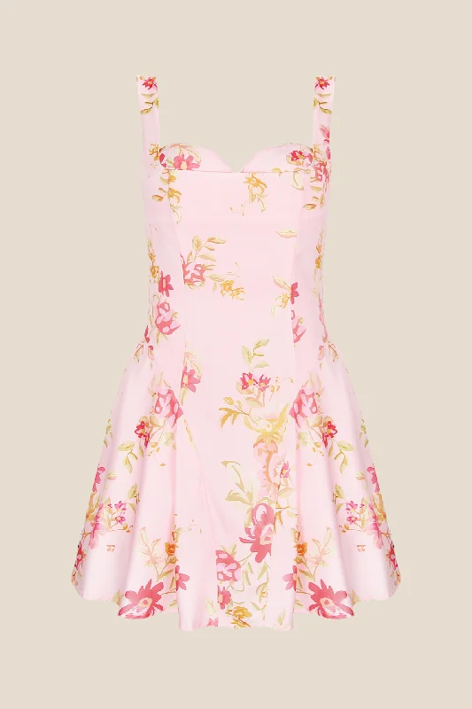 Special Discount knit dressStraps Floral Print A-line Short Dress