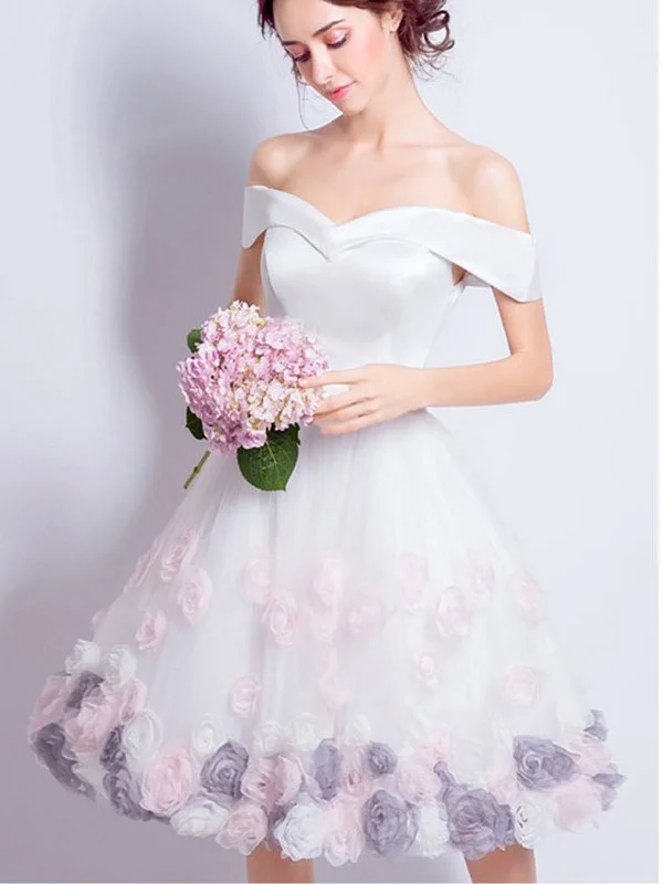 Limited Availability Beautiful Homecoming Dresses A-line Rose Floral Short Prom Dress Party Dress JK596