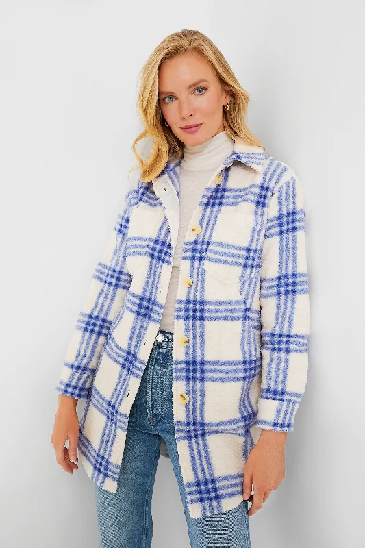 Online Exclusive modern outerwearMazarine Blue Bailey Long Shirt Jacket