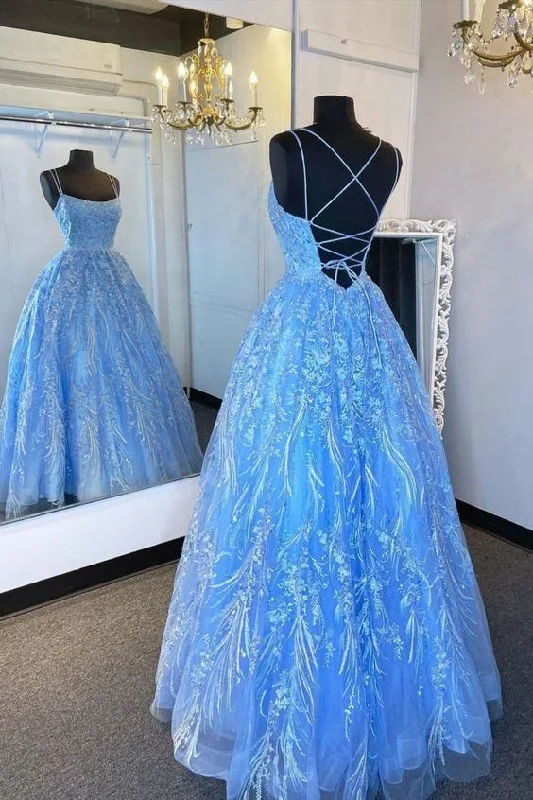 Get It Before It’s Gone comfy dressElegant Straps Blue Appliqued Formal Dress A-line Prom Dress Y185 Get It Before It’s Gone comfy dressElegant Straps Blue Appliqued Formal Dress A-line Prom Dress Y185