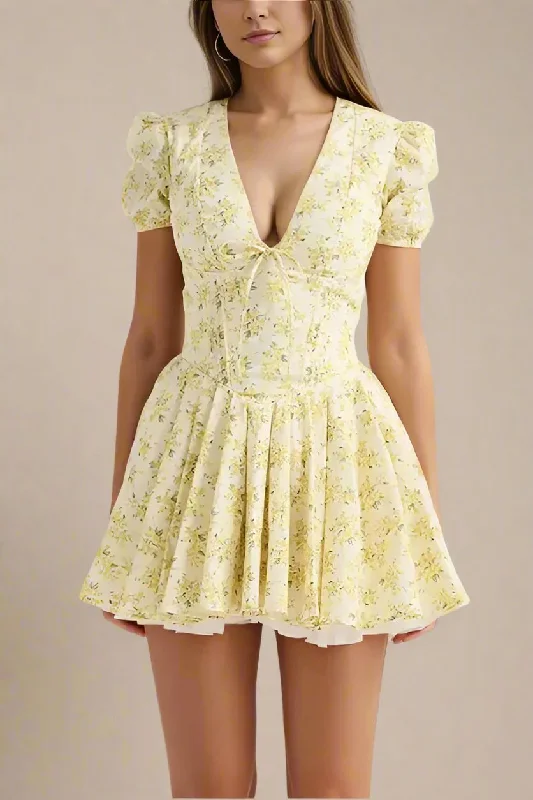 Best Seller stylish dressKacey Bodycon Day Mini Dress - Sun Yellow
