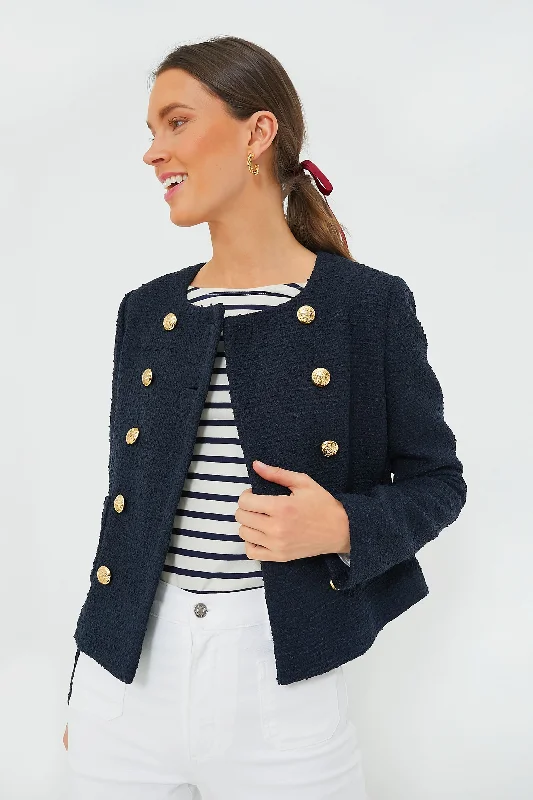 graphic coatNavy Tweed Marais Jacket