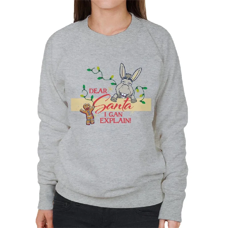 Extra Savings pullover workout hoodieShrek Christmas Donkey Dear Santa I Can Explain Women's Sweatshirt Extra Savings pullover workout hoodieShrek Christmas Donkey Dear Santa I Can Explain Women's Sweatshirt