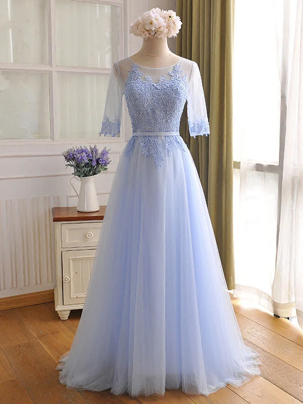 Epic Deals Beautiful Prom Dresses Scoop Appliques Floor-length Prom Dress/Evening Dress JKL079