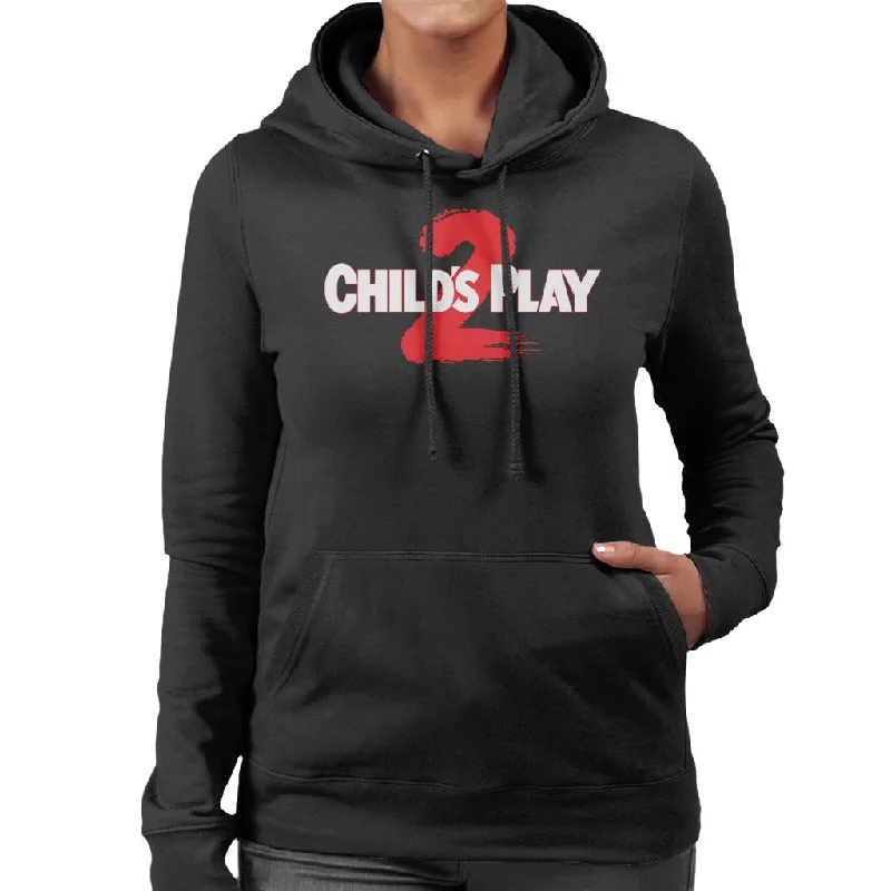 comfy hoodieChucky Childs Play 2 Logo Women's Hooded Sweatshirt