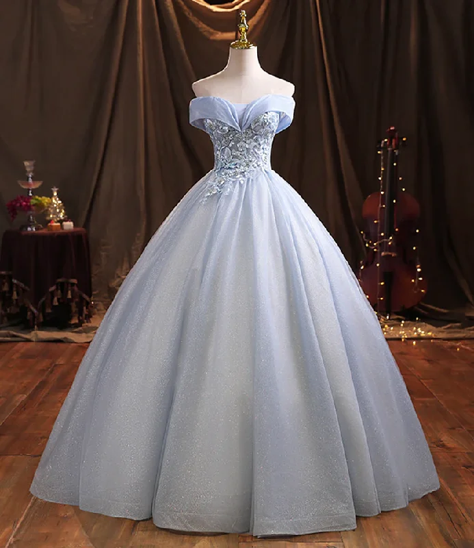 Weekend Flash Sale satin dressBlue tulle lace long ball gown dress formal dress Y1293