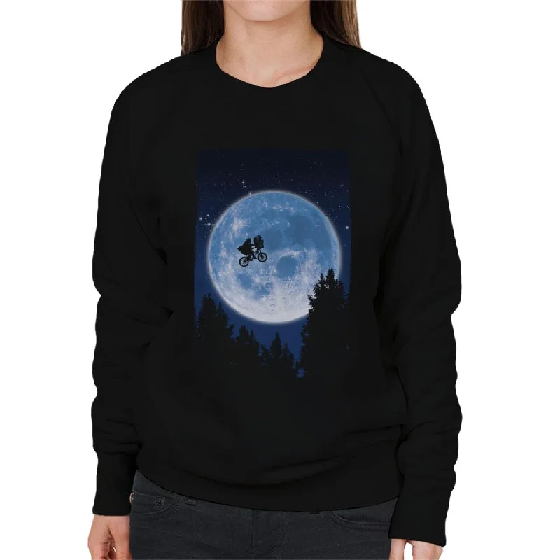 Bargain Bin gym ready hoodieE.T. Flying Bicycle Movie Poster Women's Sweatshirt