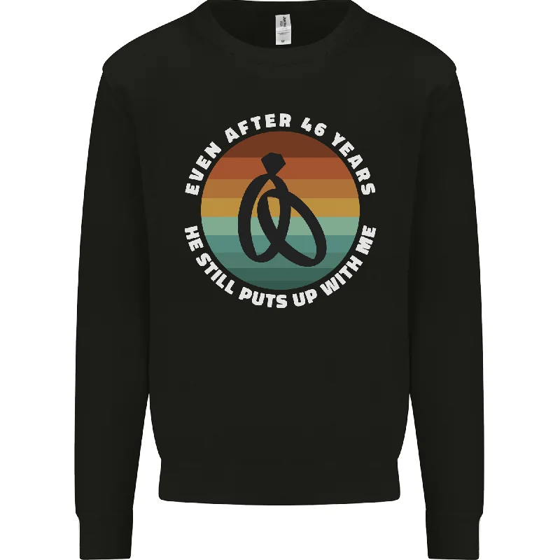 Discount Mania high-quality athletic sweatshirt46 Year Wedding Anniversary 46th Marriage Mens Sweatshirt Jumper