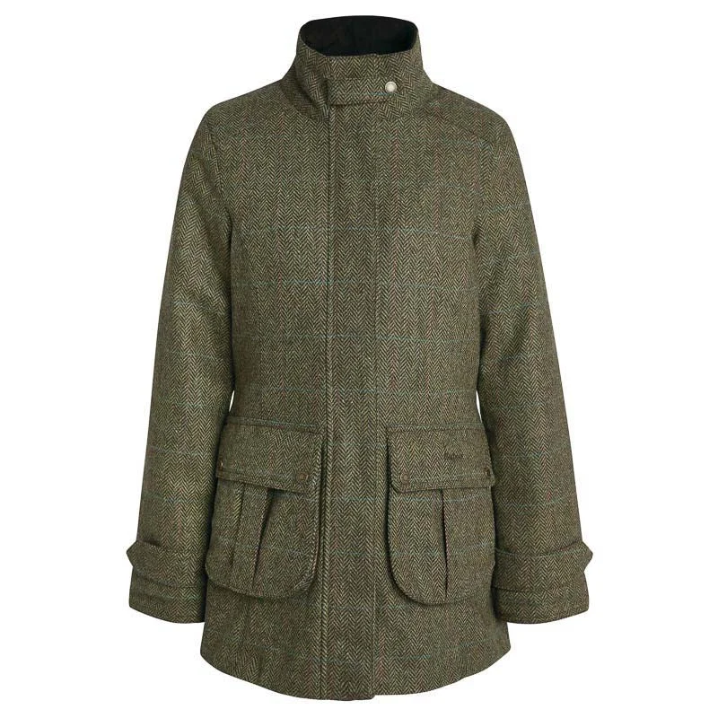 fashion coat with hoodBarbour Fairfield Ladies Wool Tweed Waterproof Jacket - Gardenia