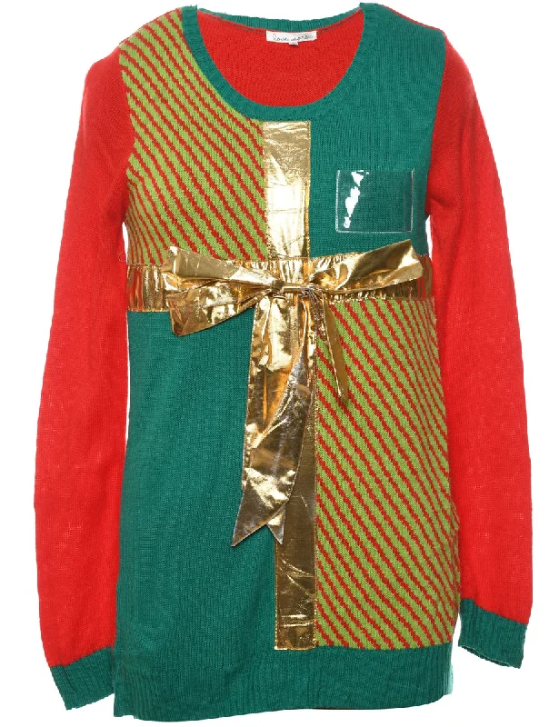 chic wool coatFestive Print Christmas Jumper - M