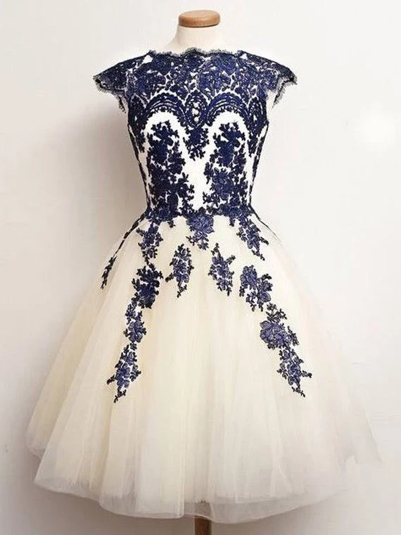 Overstock Sale Homecoming Dress Chic Ivory Vintage Tulle Short Prom Dress Party Dress JK218