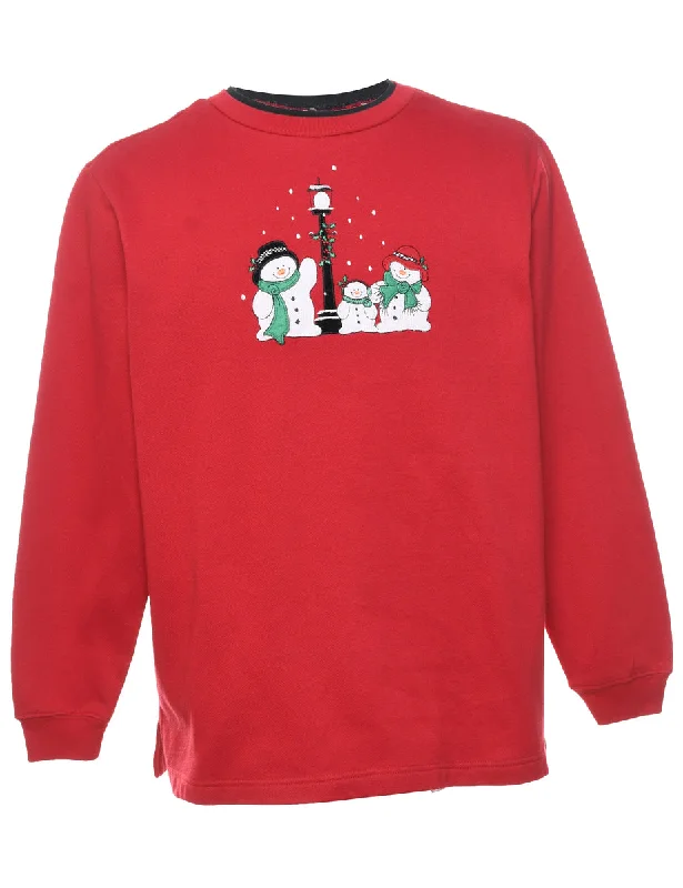 Shop and Save minimalist jacketSnowman Christmas Sweatshirt - L