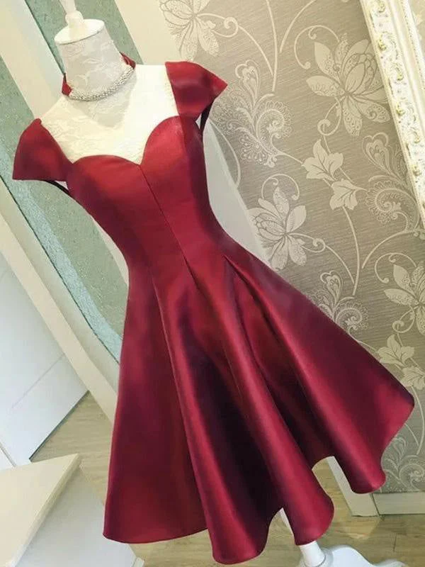 Value Deals Burgundy Homecoming Dresses Simple Cheap Short Prom Dress Sexy Party Dress JK771