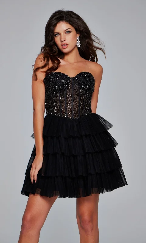 high-waisted dressJovani Short Party Dress 39629