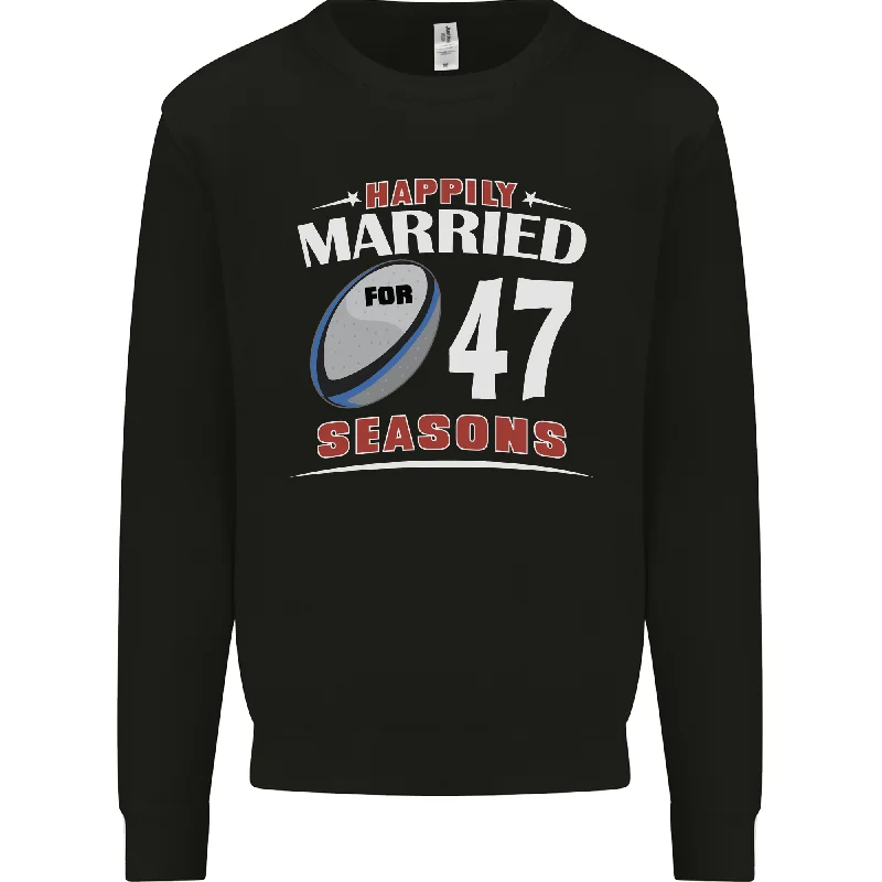 Instant Discount activewear hoodie47 Year Wedding Anniversary 47th Rugby Mens Sweatshirt Jumper
