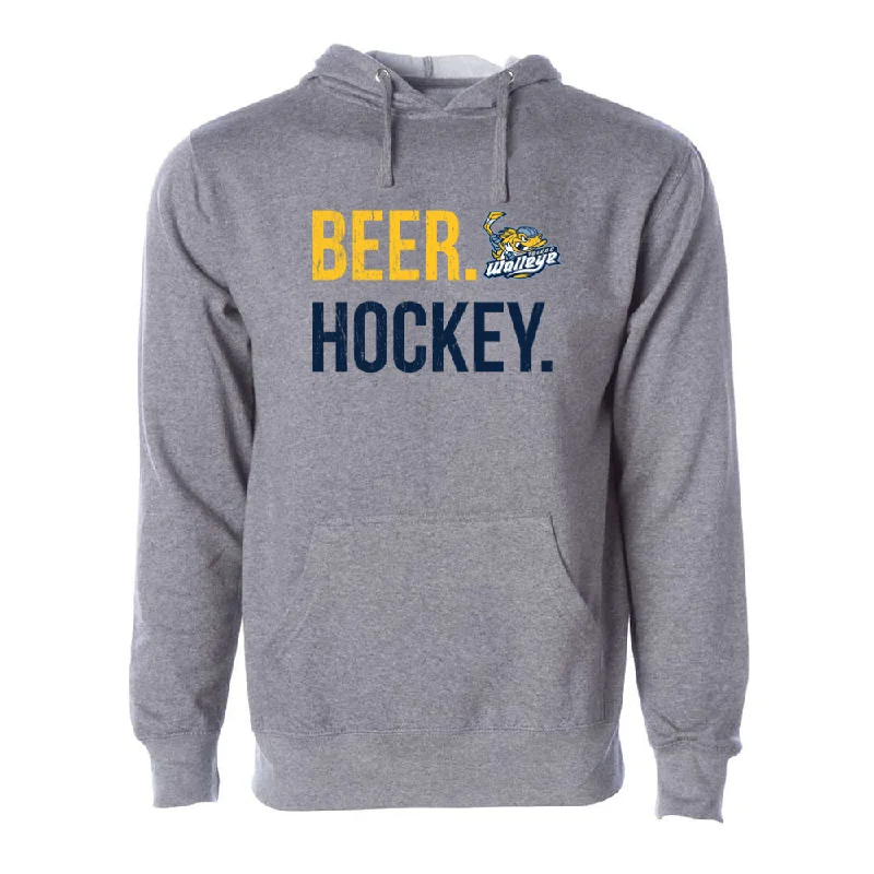 Bargain Bin breathable workout hoodieToledo Walleye Grey Beer Hockey Hooded Sweatshirt