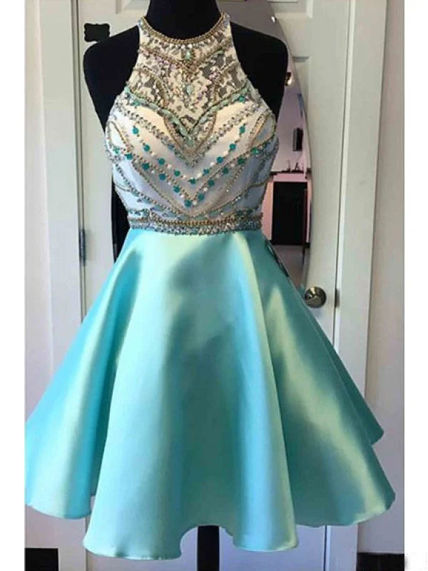 Limited Availability Homecoming Dress Halter Sexy Rhinestone Short Prom Dress Party Dress JK184