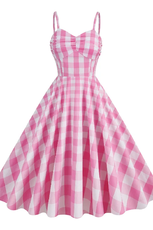 Exclusive Savings elegant evening dressStraps Pink Plaid Barbie Dress