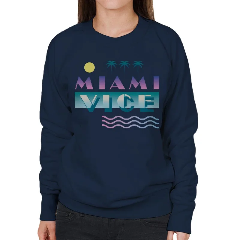 Unbeatable Prices urban activewear hoodieMiami Vice Logo With Sun And Palm Trees Women's Sweatshirt