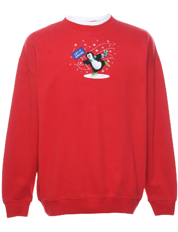 Now or Never graphic coatRed Christmas Sweatshirt - XL